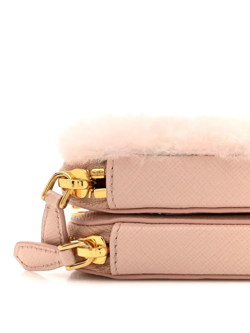 Prada Saffiano Shearling Triangle Mini #270965P12B